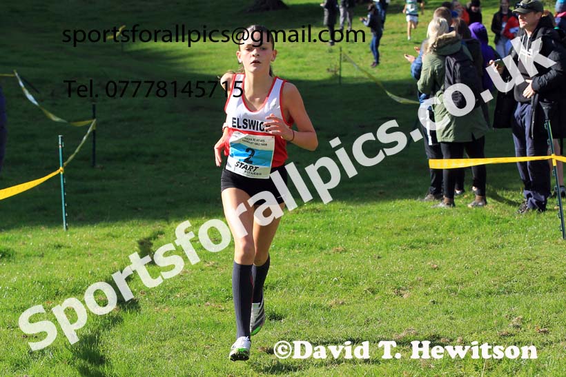 Girls under-13s, 2022 NECAA Cross Country Relays, Thornley Hall Farm, Peterlee, County Durham, October 15th. Photo: David T. Hewitson/Sports for All Pics